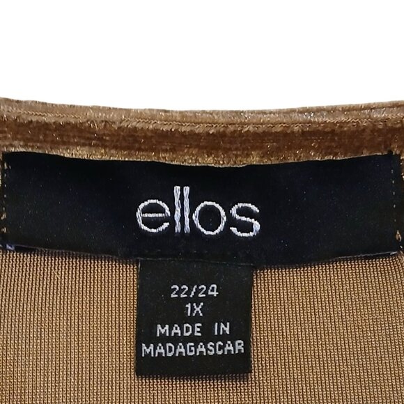 Ellos Womens Velvet Tunic Size 1X Brown Oversized Scoop Neck Soft Silky - Picture 5 of 5